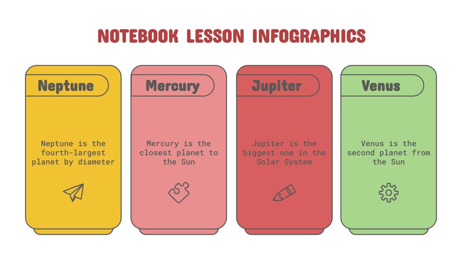 Notebook Lesson Infographics Google Slides and PPT template