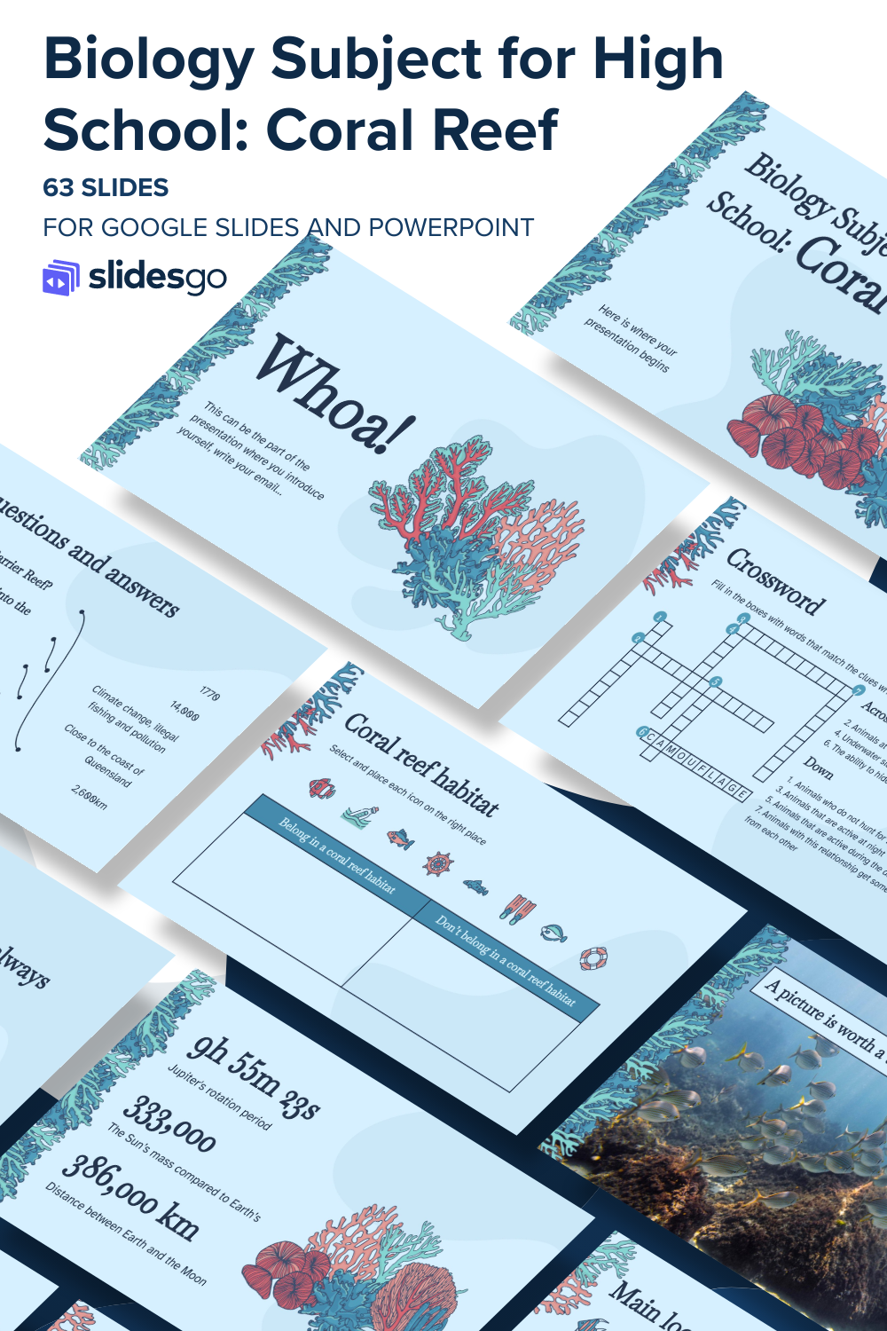 Biology Subject Coral Reef Google Slides & PPT