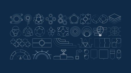 Boîte à outils géométrique simple pour le conseil Modèles de présentation