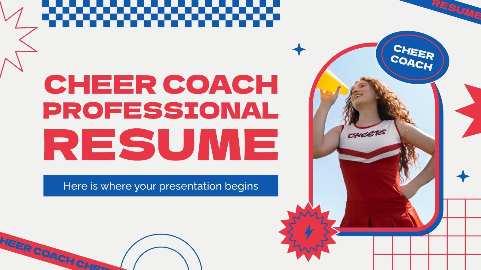 CV professionnel d'entraîneur de pom-pom girls Modèles de présentation