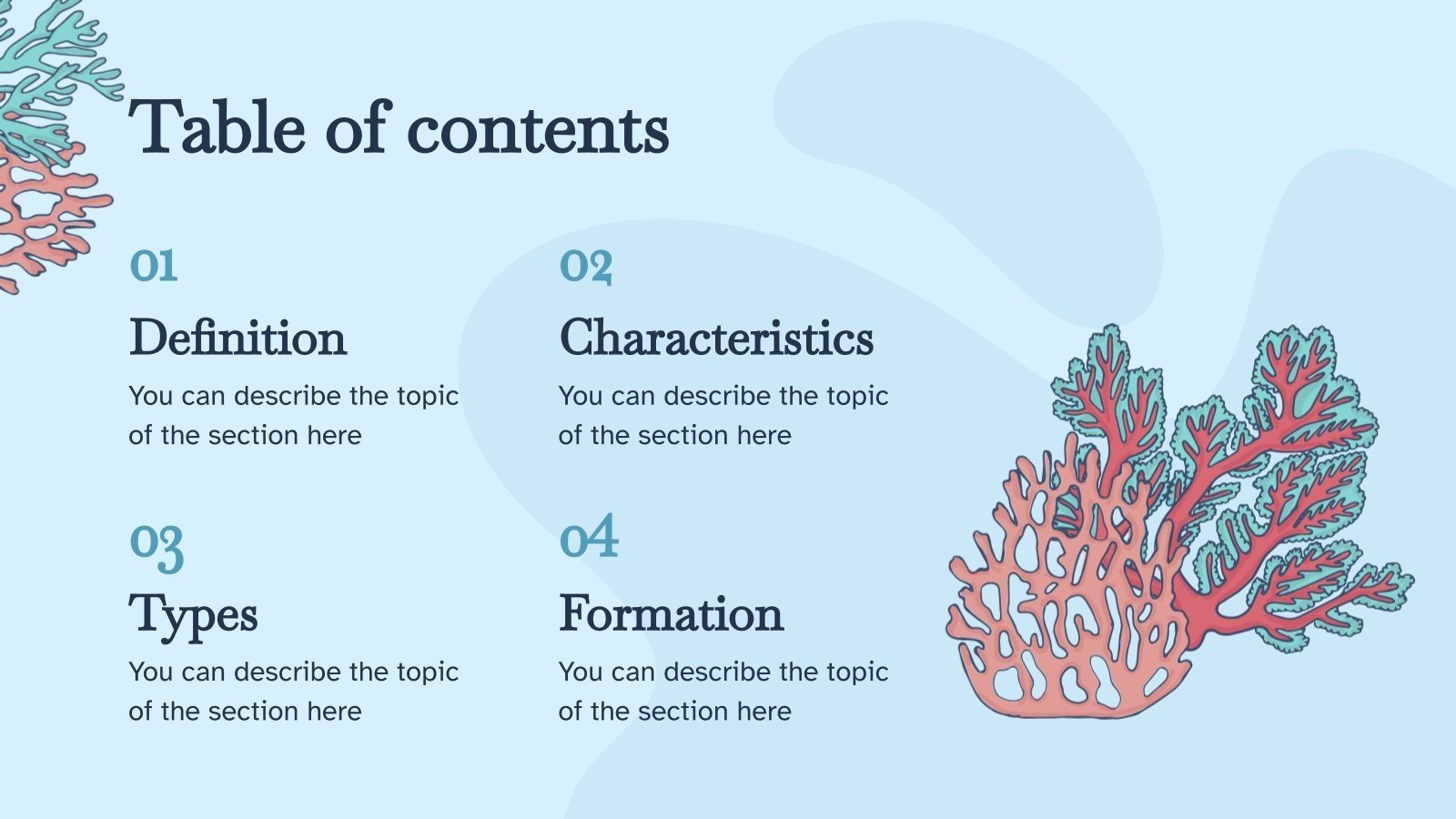 Biology Subject Coral Reef Google Slides & PPT