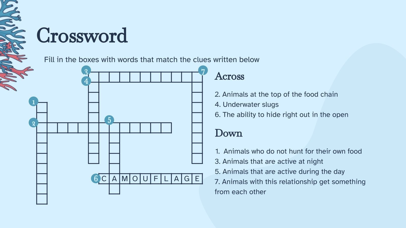 Biology Subject Coral Reef Google Slides & PPT