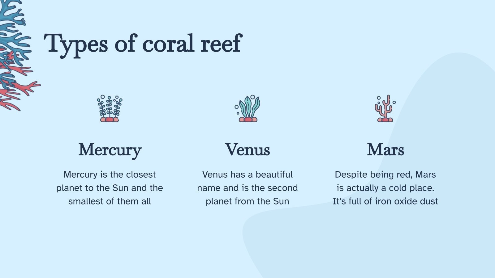 Biology Subject Coral Reef Google Slides & PPT