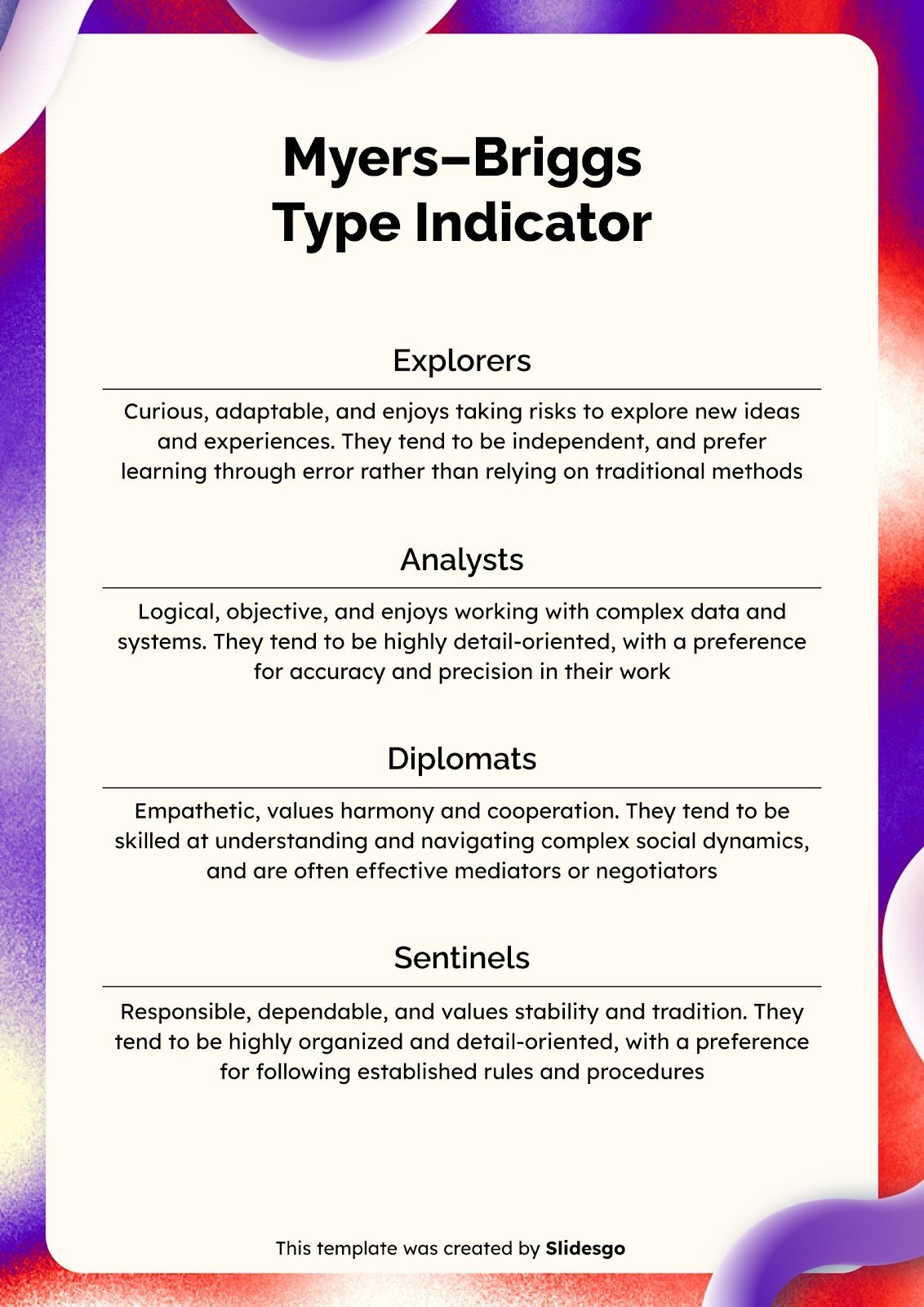 Printable Self-Help Assessment Personality Test