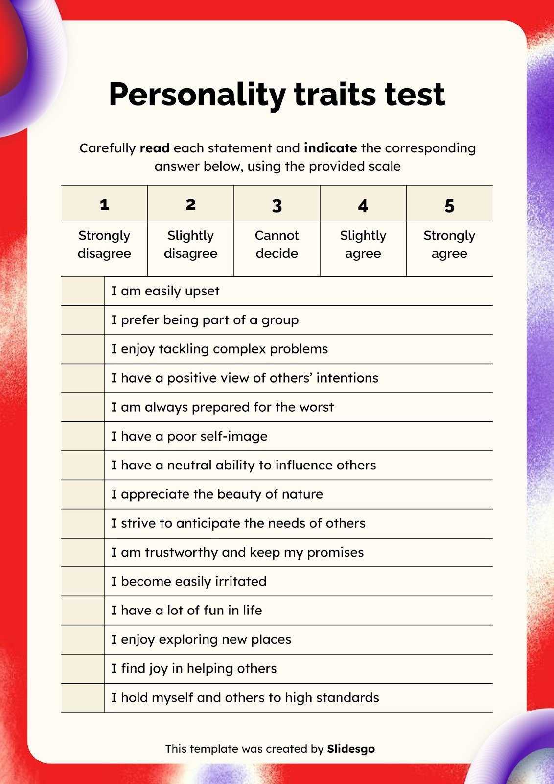 Team Building Personality Test Printable Team Building Personality Test Printable