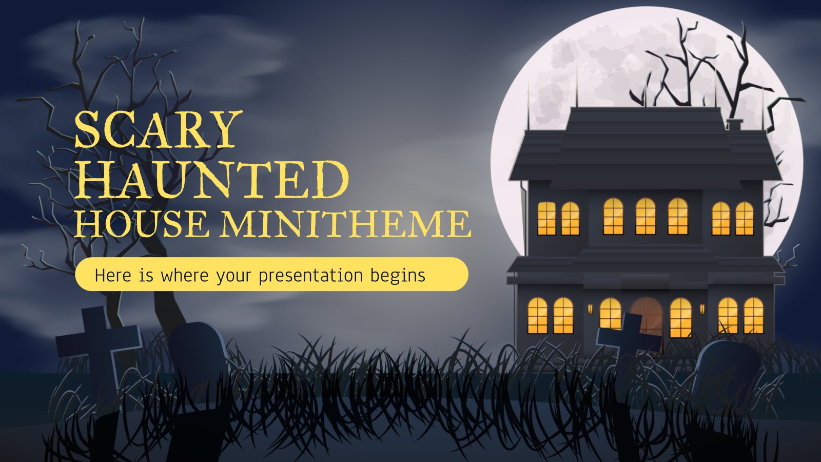 Scary Haunted House Minitheme presentation template 