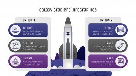 Plantilla de presentación Infografías de galaxia con degradados