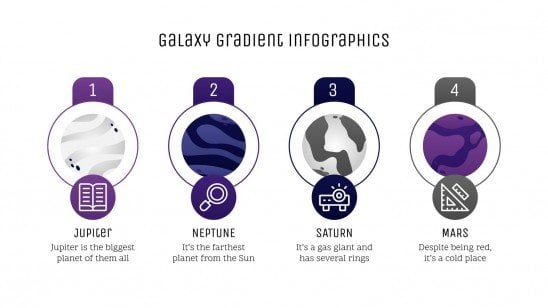 Galaxie Farbverlauf Infografiken Präsentationsvorlage