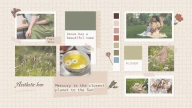 Cottagecore Aesthetic Mood Board presentation template 