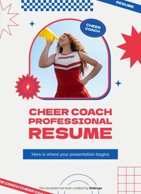 Plantilla de presentación Currículo profesional de entrenadora de animadoras