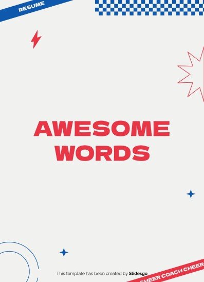 Plantilla de presentación Currículo profesional de entrenadora de animadoras