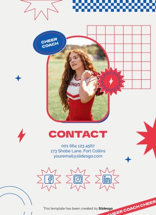 Plantilla de presentación Currículo profesional de entrenadora de animadoras