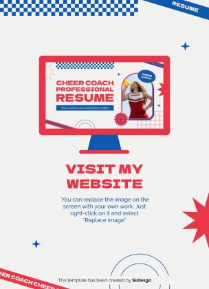 Plantilla de presentación Currículo profesional de entrenadora de animadoras