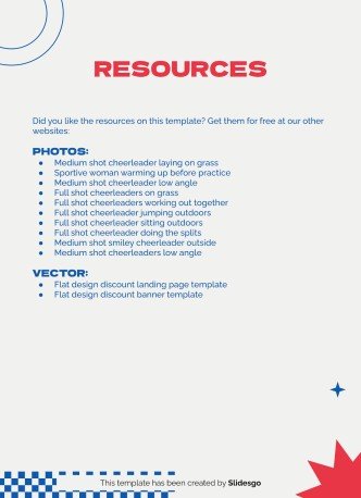 Plantilla de presentación Currículo profesional de entrenadora de animadoras