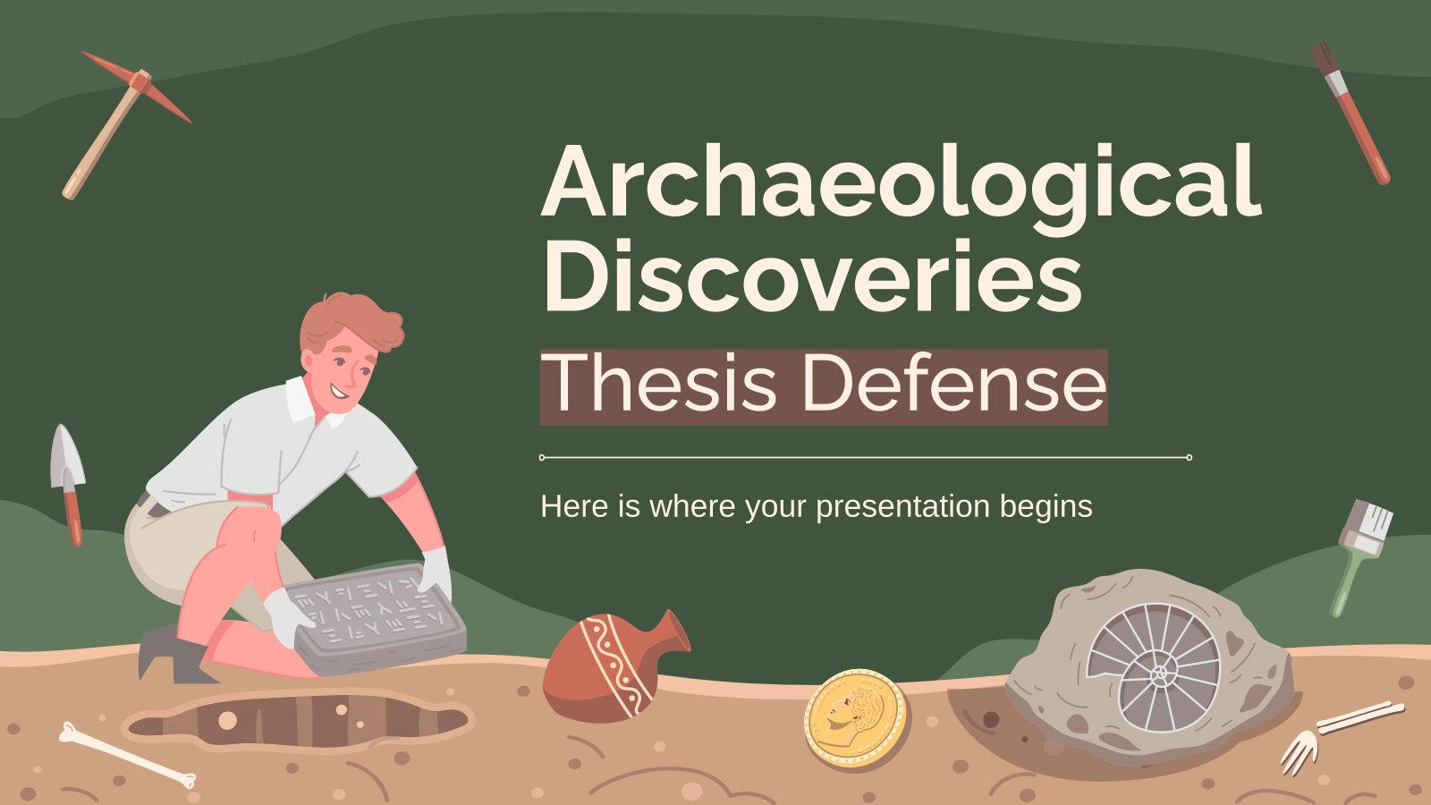 Archaeological Discoveries Thesis Defense presentation template 