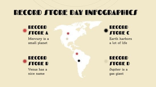 Plantilla de presentación Infografías para el Día de las Tiendas de Discos