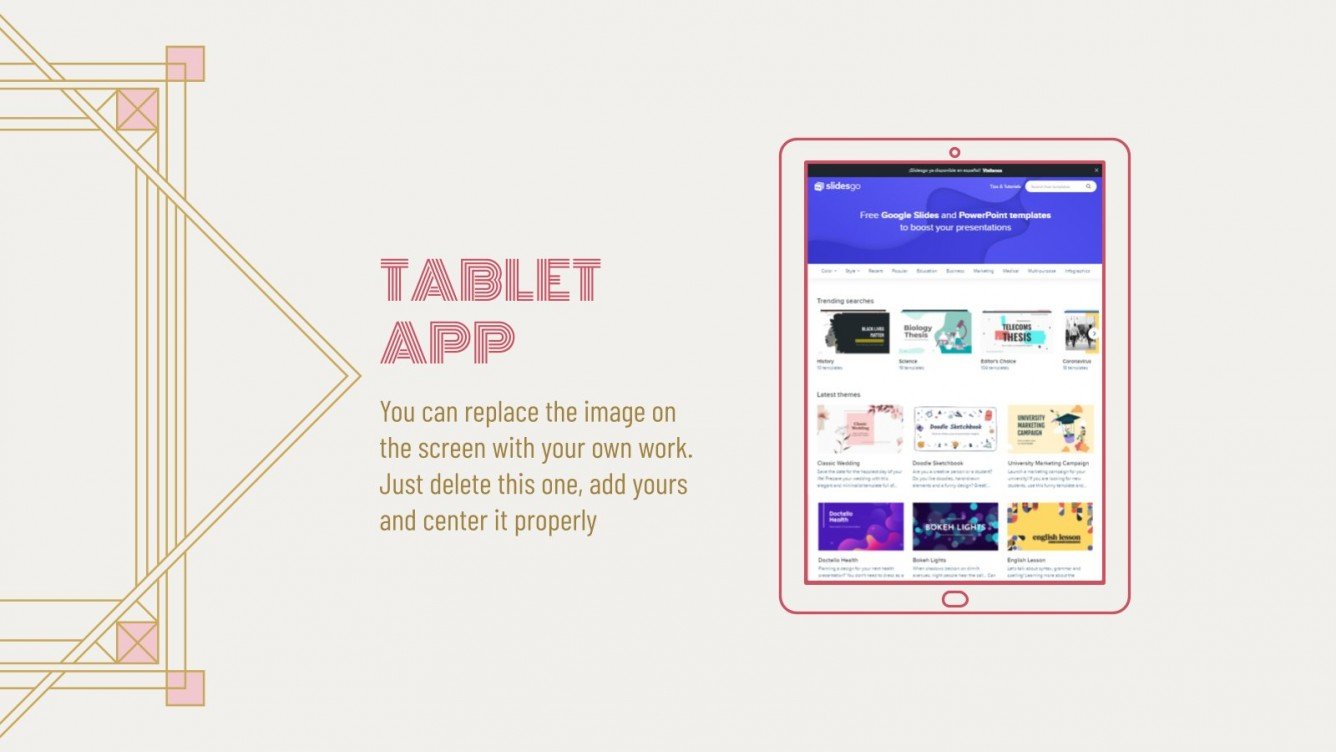 Art Deco Lesson Google Slides theme and PowerPoint template