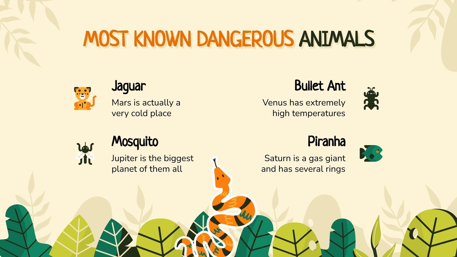 Dangerous Rainforest Animals Google Slides & PPT