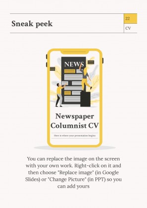 Newspaper Columnist CV presentation template