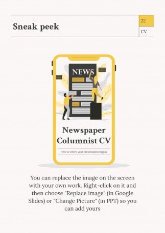 Newspaper Columnist CV presentation template