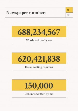 Newspaper Columnist CV presentation template