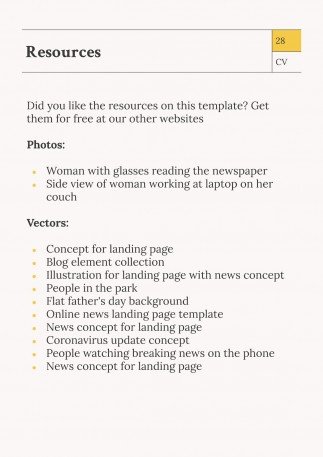 Newspaper Columnist CV presentation template
