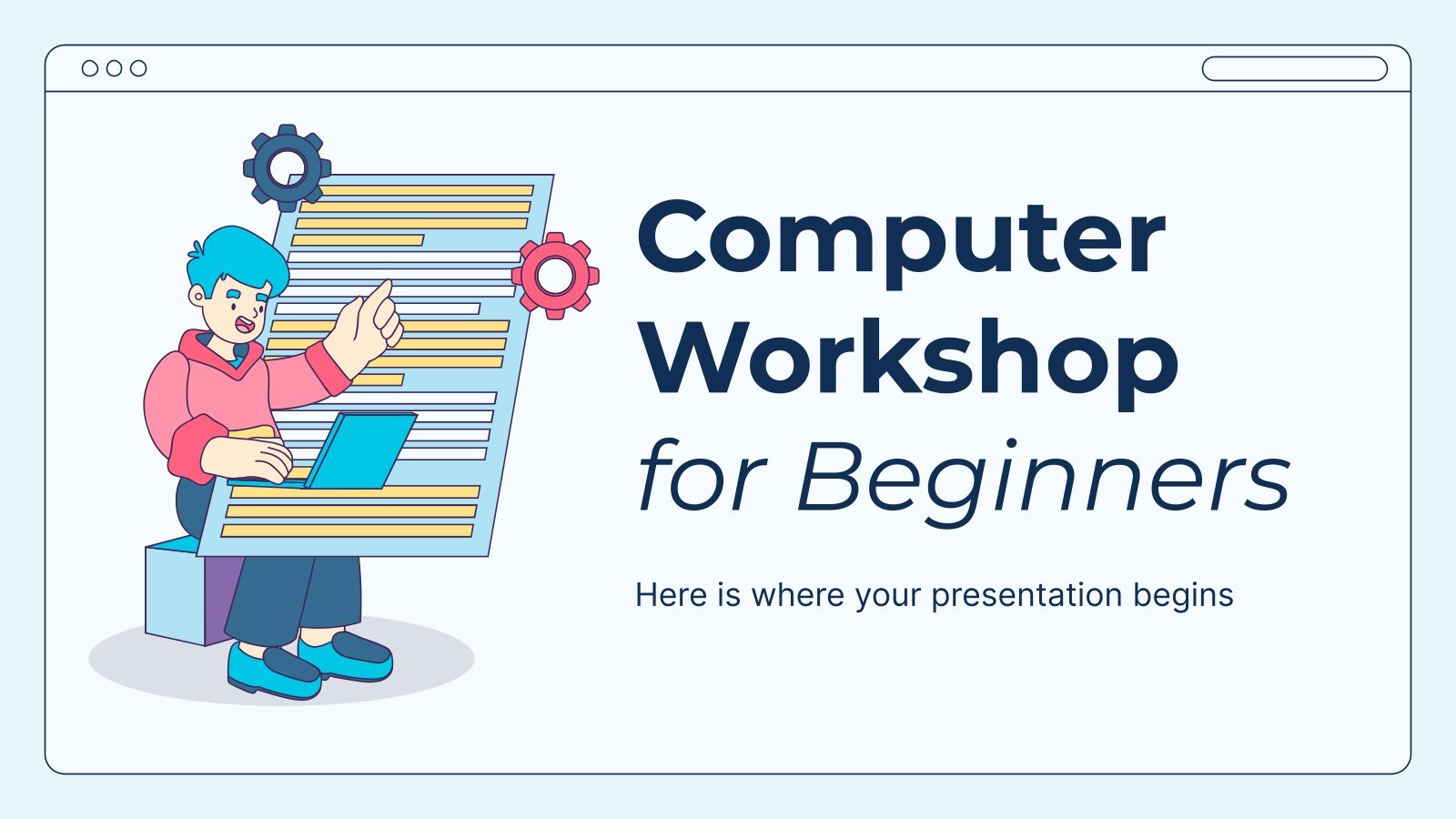 Computer Workshop for Beginners presentation template 