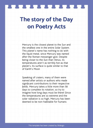 Aktivitäten zum Random Acts of Poetry Day Präsentationsvorlage