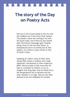 Aktivitäten zum Random Acts of Poetry Day Präsentationsvorlage