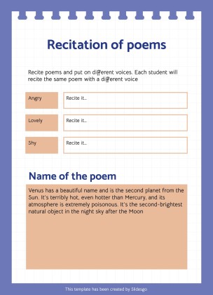 Aktivitäten zum Random Acts of Poetry Day Präsentationsvorlage