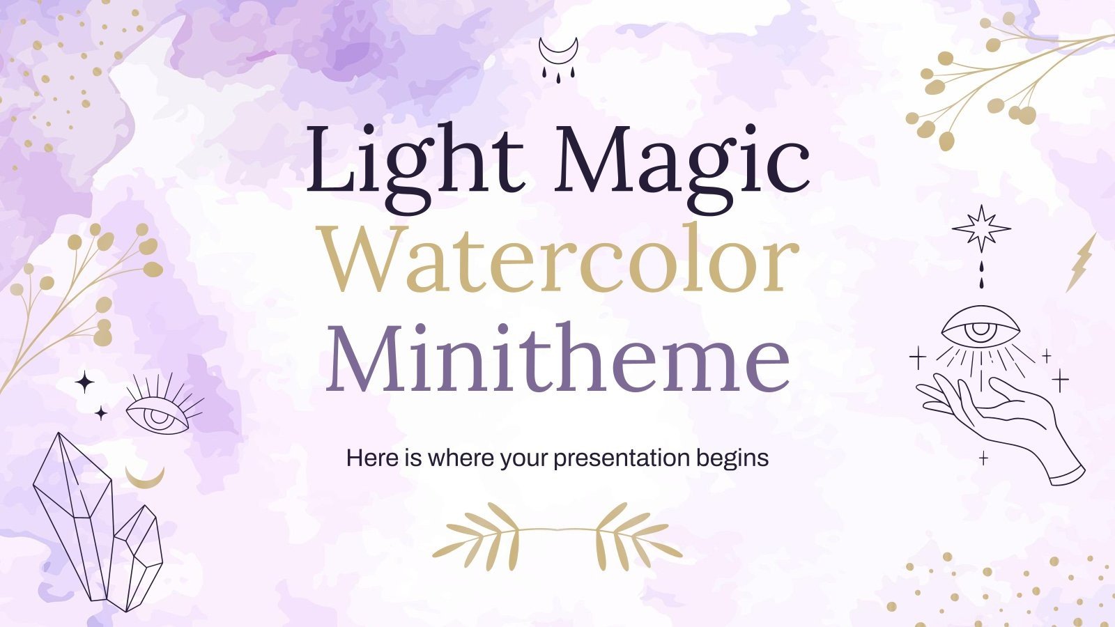 Plantilla de presentación Minitema de acuarela magia de luz