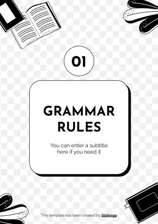 Language Arts for High School - 9th Grade: Grammar presentation template 