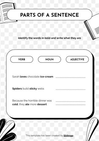 Language Arts for High School - 9th Grade: Grammar presentation template 