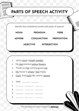 Language Arts for High School - 9th Grade: Grammar presentation template 