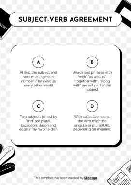 Language Arts for High School - 9th Grade: Grammar presentation template 