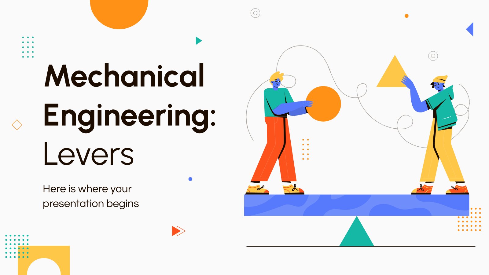 Plantilla de presentación Ingeniería Mecánica: las palancas