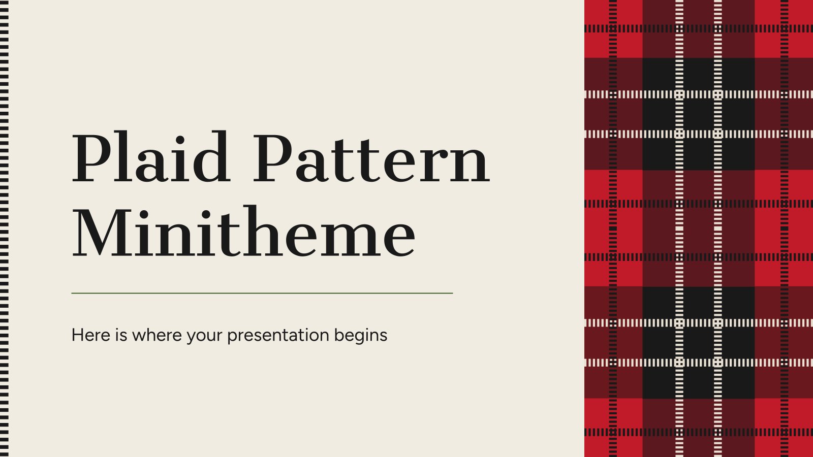 Plaid Pattern Minitheme presentation template 