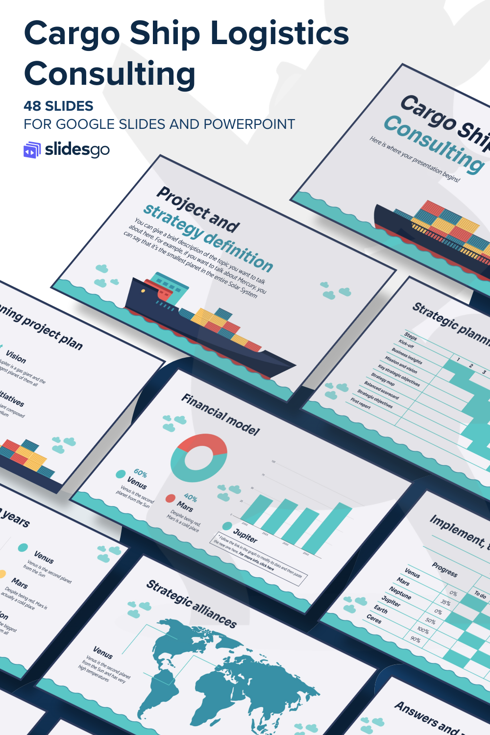 Cargo Ship Logistics Consulting | Google Slides & PPT