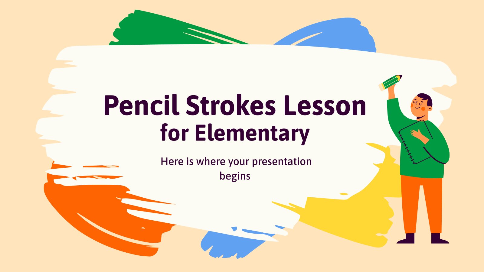 초등용 연필 획 그리기 수업 프레젠테이션 템플릿