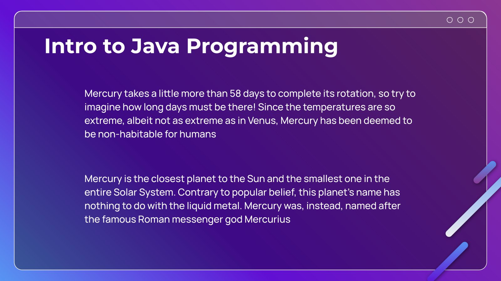 初中Java编程语言简介-通用PPT模版PPT模版免费下载| 懒人PPT