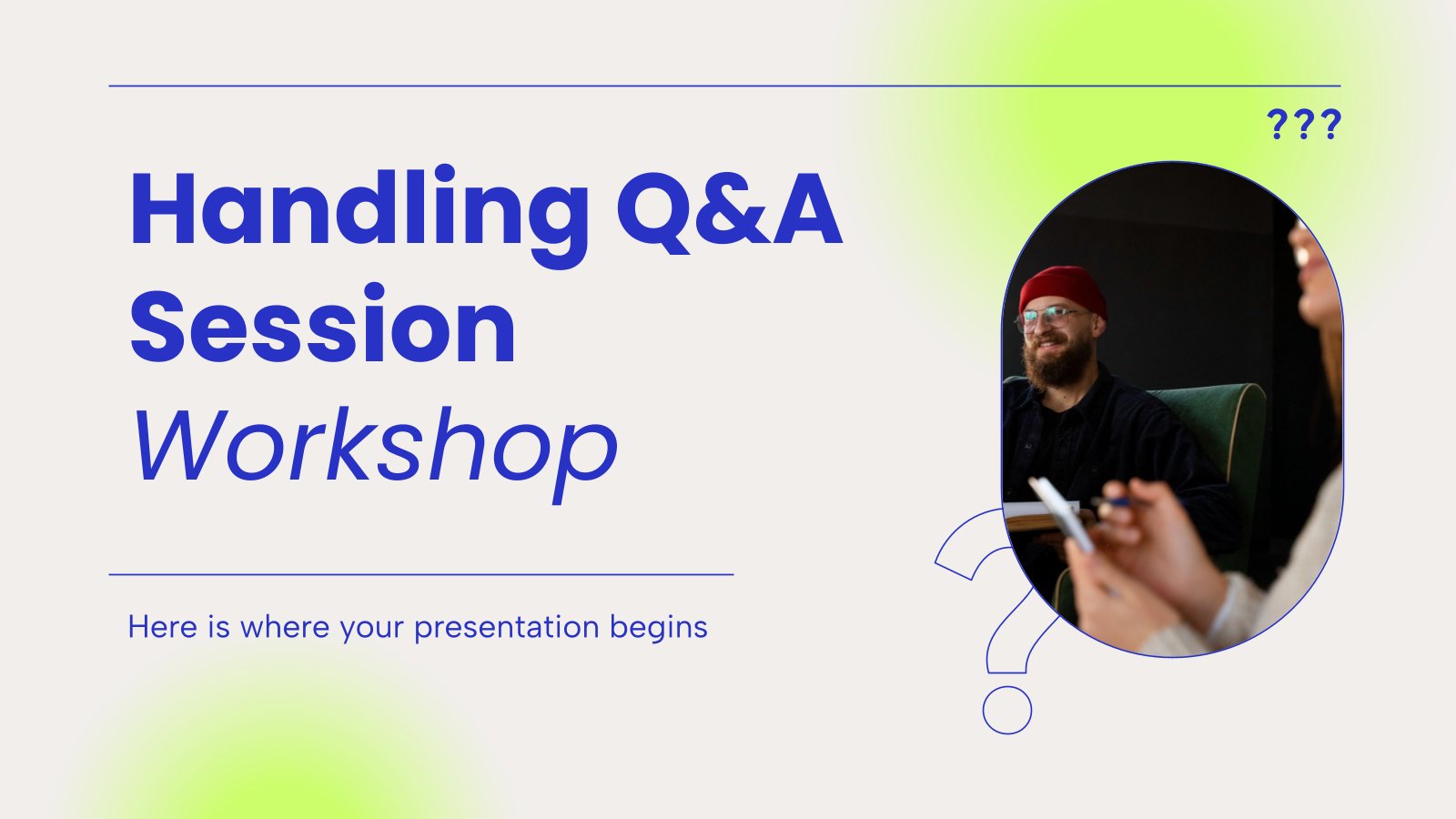 Handling Q&A Session Workshop presentation template 