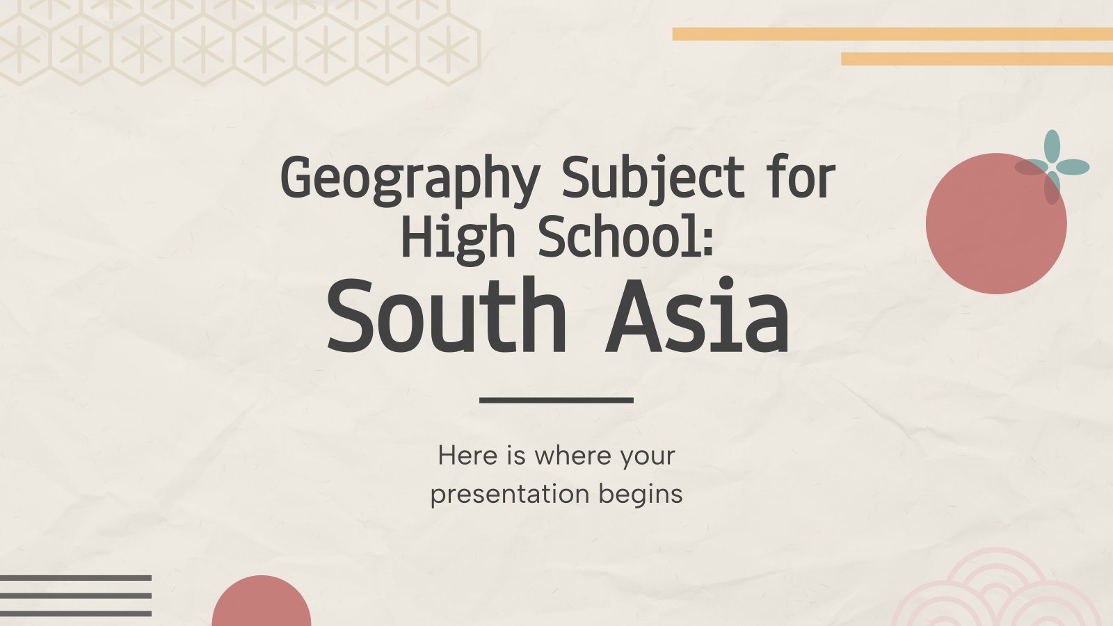Géographie pour le lycée : Asie du Sud Modèles de présentation