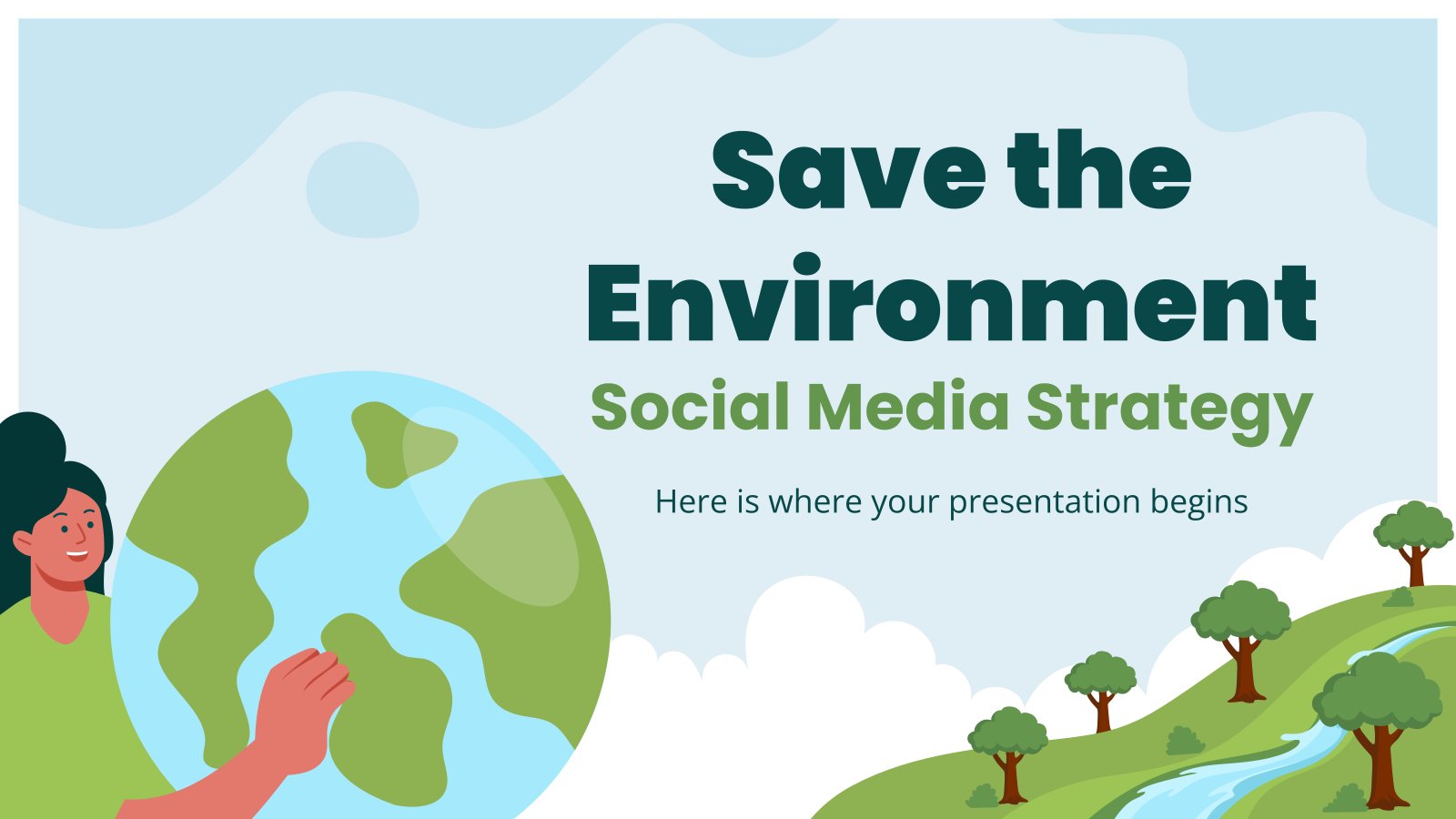 Save the Environment Social Media Strategy presentation template 