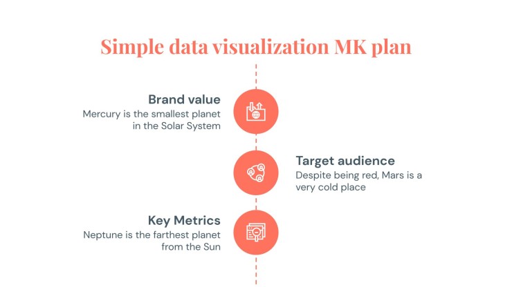 Modelo de apresentação Infográficos para plano de marketing de visualização simples