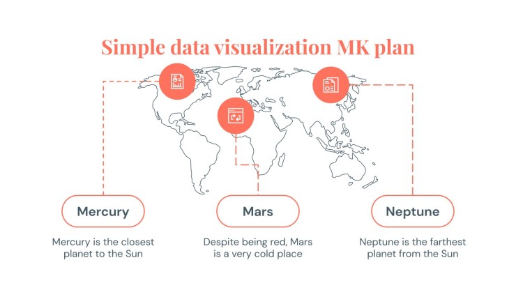 Modelo de apresentação Infográficos para plano de marketing de visualização simples