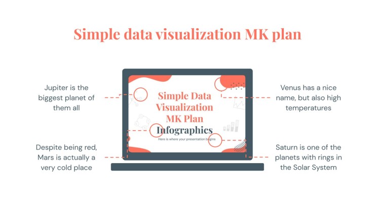 Modelo de apresentação Infográficos para plano de marketing de visualização simples