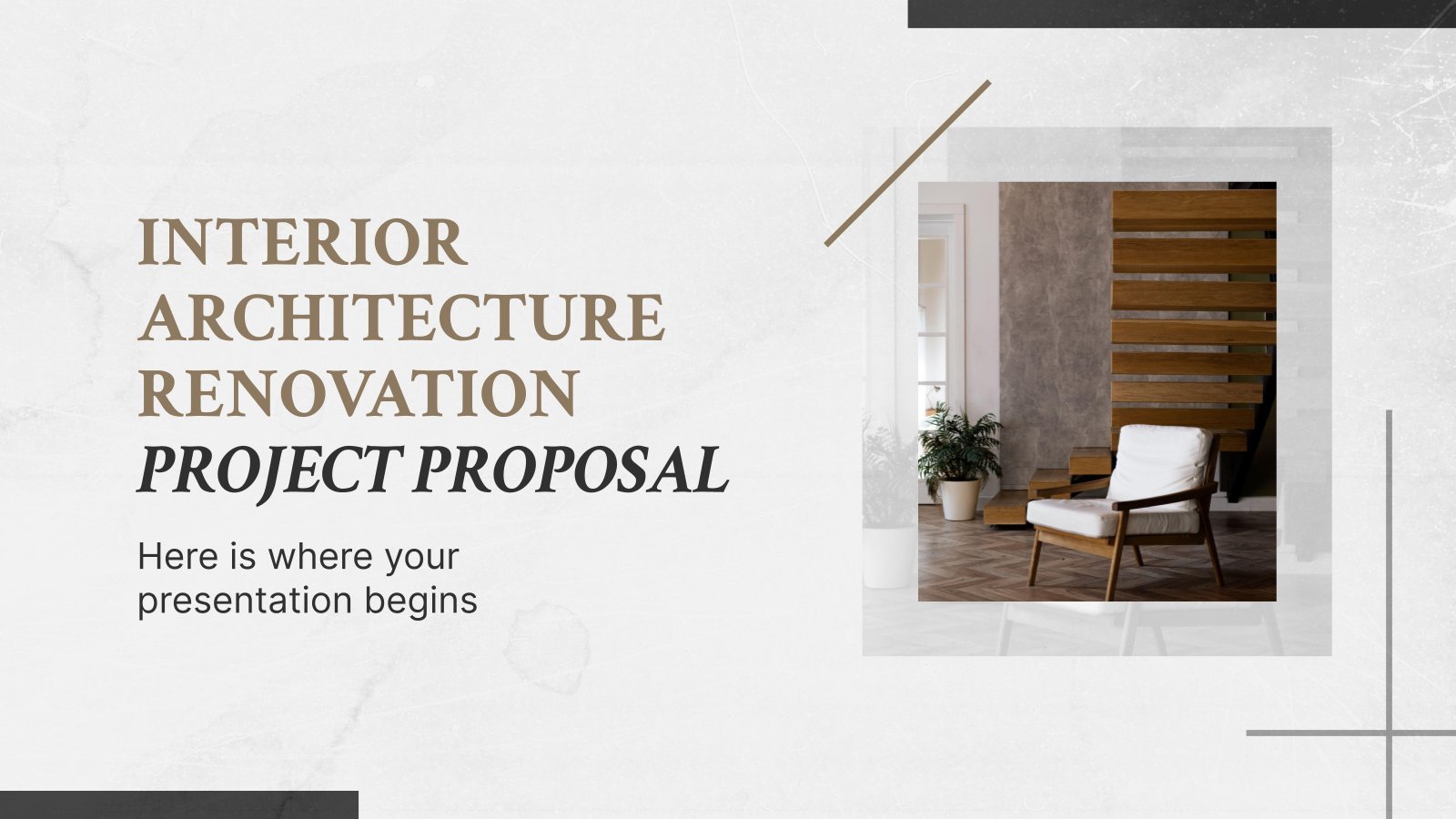 Interior Architecture Renovation Project Proposal presentation template 