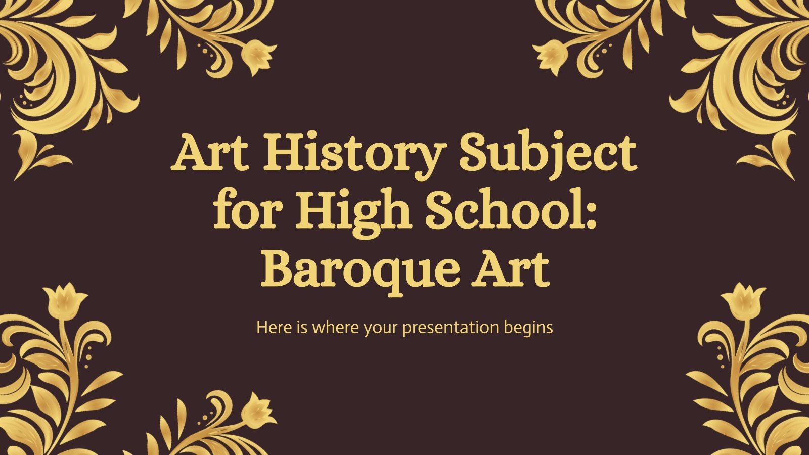 Art History Subject for High School: Baroque Art presentation template 