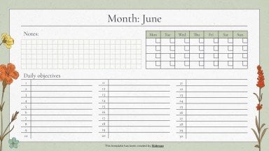 June Planner presentation template 