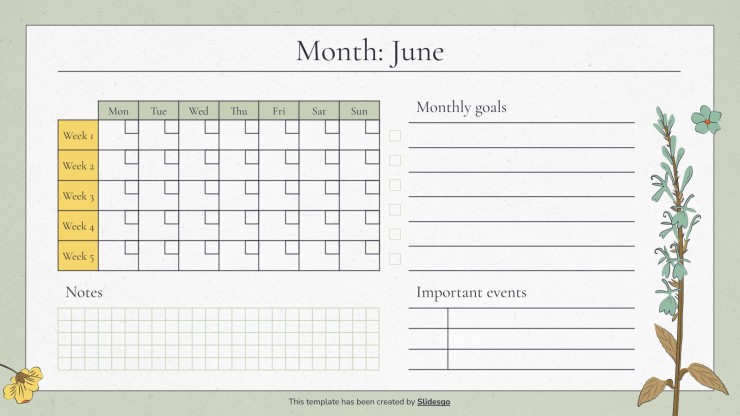 June Planner presentation template 